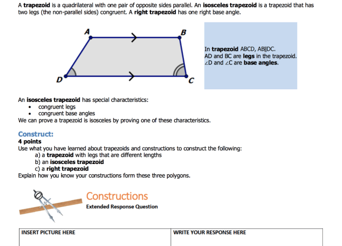 Non isosceles trapezoid and isosceles trapezoid worksheet answers